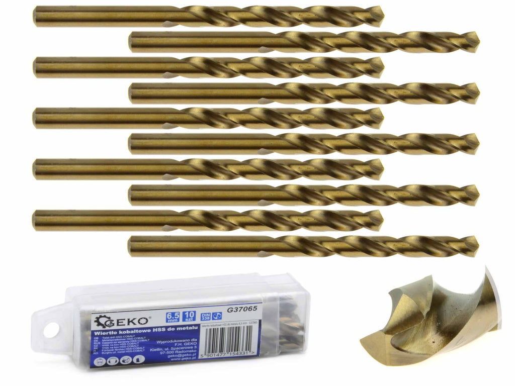 HSS twist drill for metal with cobalt 6.5 mm – Pack of 10