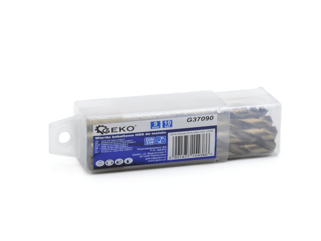 HSS twist drill for metal with cobalt 9 mm – Pack of 10