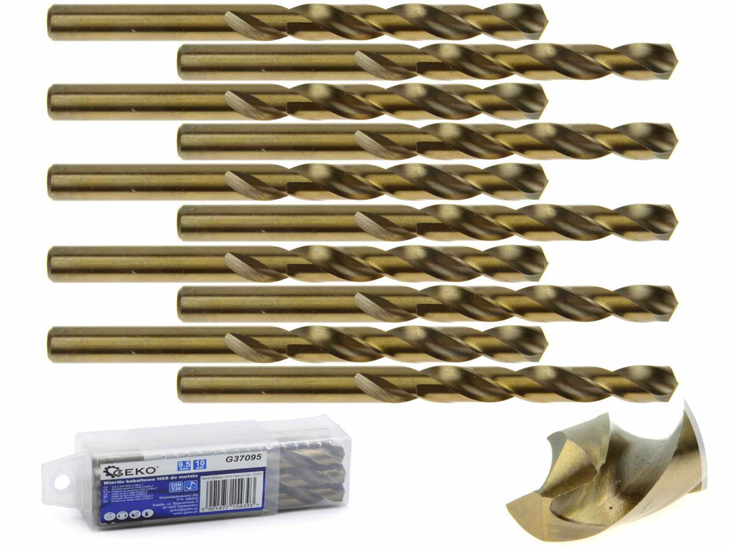 HSS twist drill for metal with cobalt 9.5 mm – Pack of 10