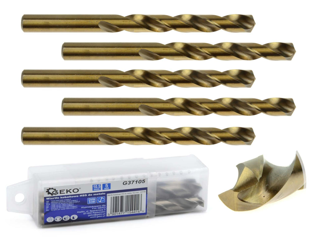 HSS Twist Drill for Metal with Cobalt 10,5 mm – Pack of 5