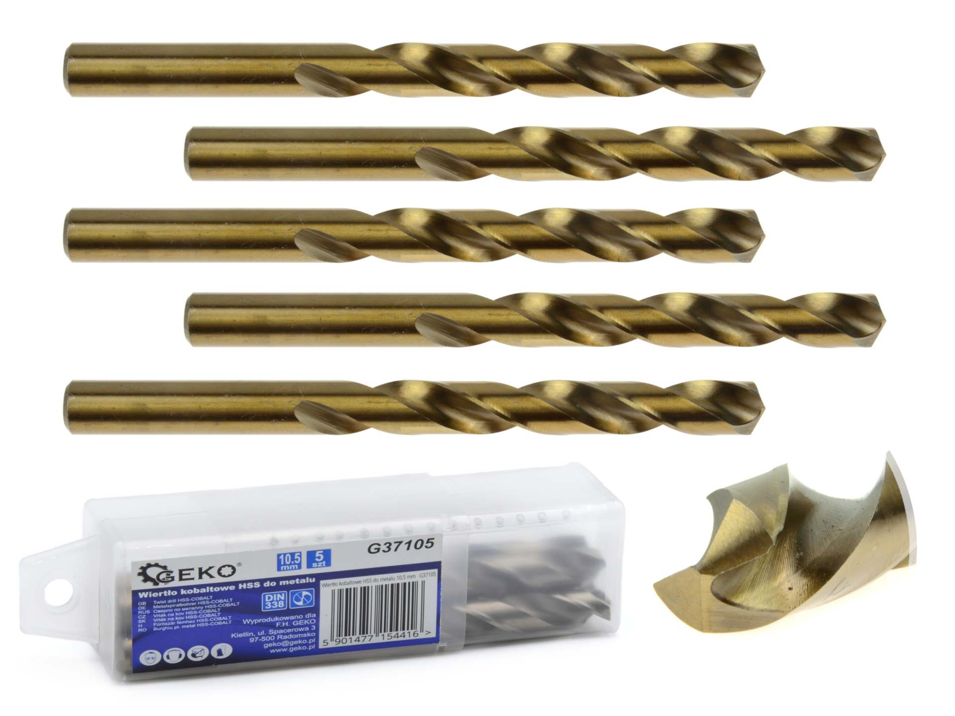 HSS Twist Drill for Metal with Cobalt 10,5 mm – Pack of 5