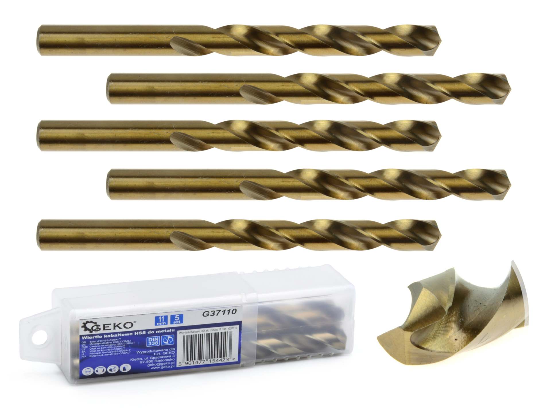 HSS twist drill for metal with cobalt 11 mm – Pack of 5