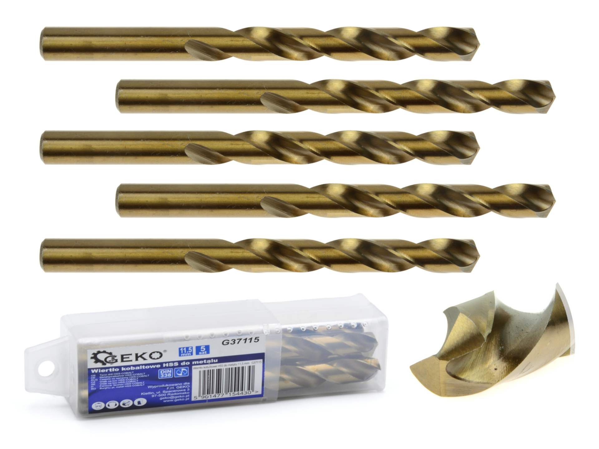 HSS twist drill for metal with cobalt 11.5 mm – Pack of 5