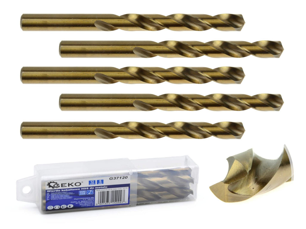 HSS twist drill for metal with cobalt 12 mm – Pack of 5