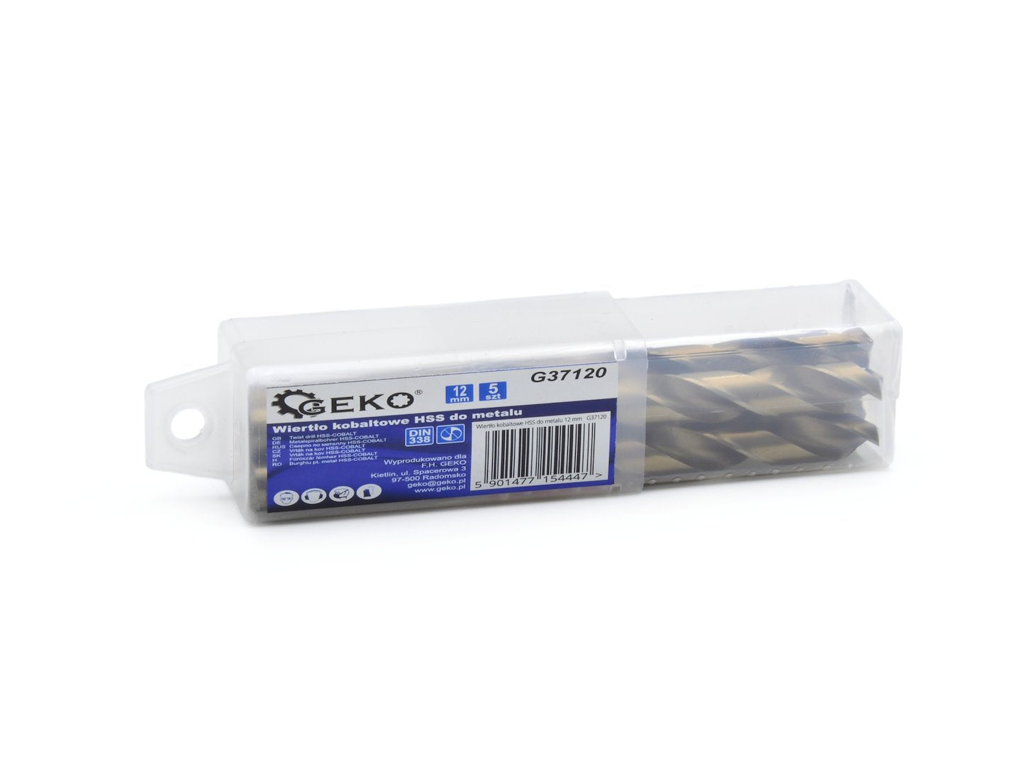 HSS twist drill for metal with cobalt 12 mm – Pack of 5