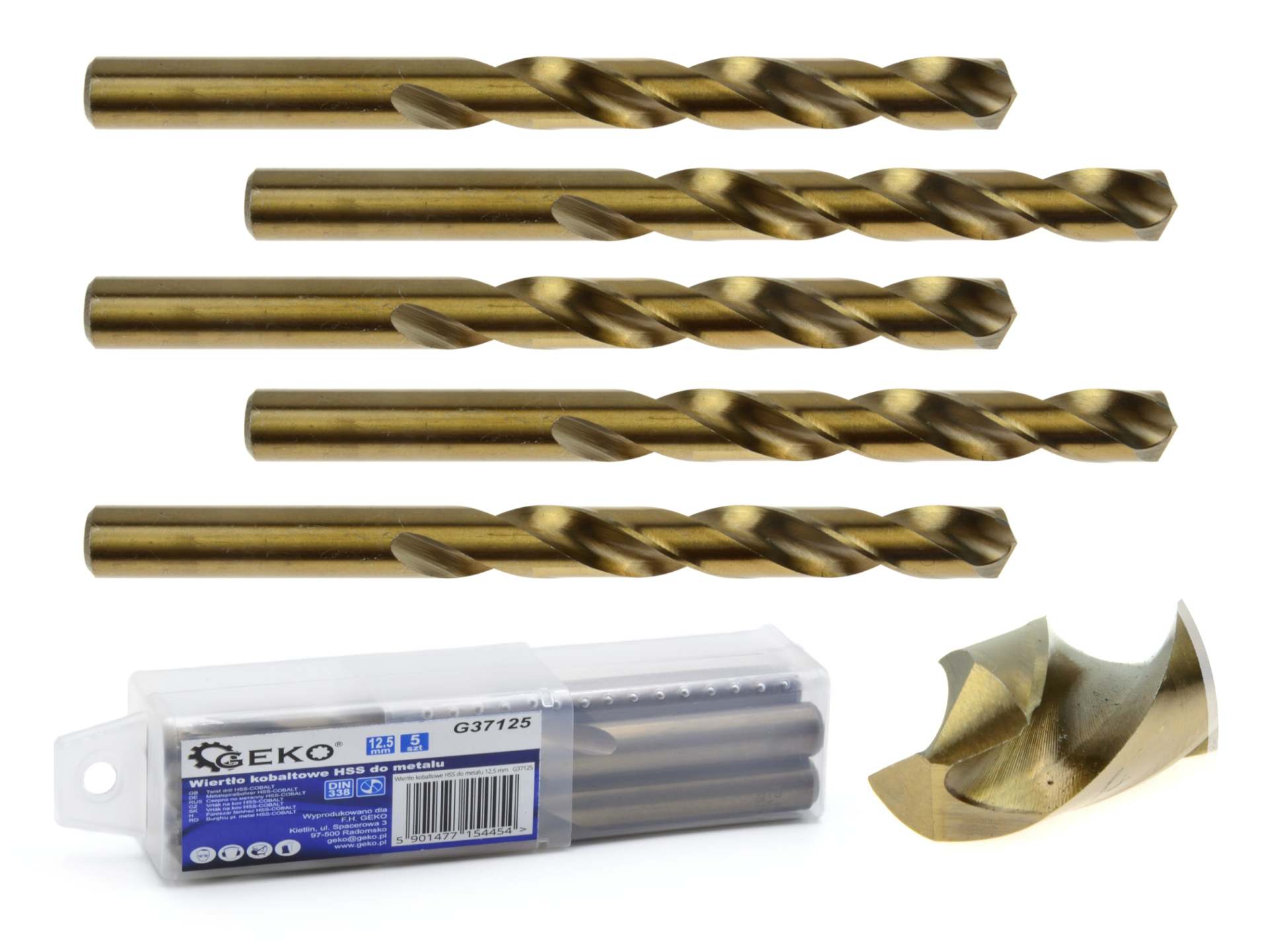 HSS twist drill for metal with cobalt 12.5 mm – Pack of 5