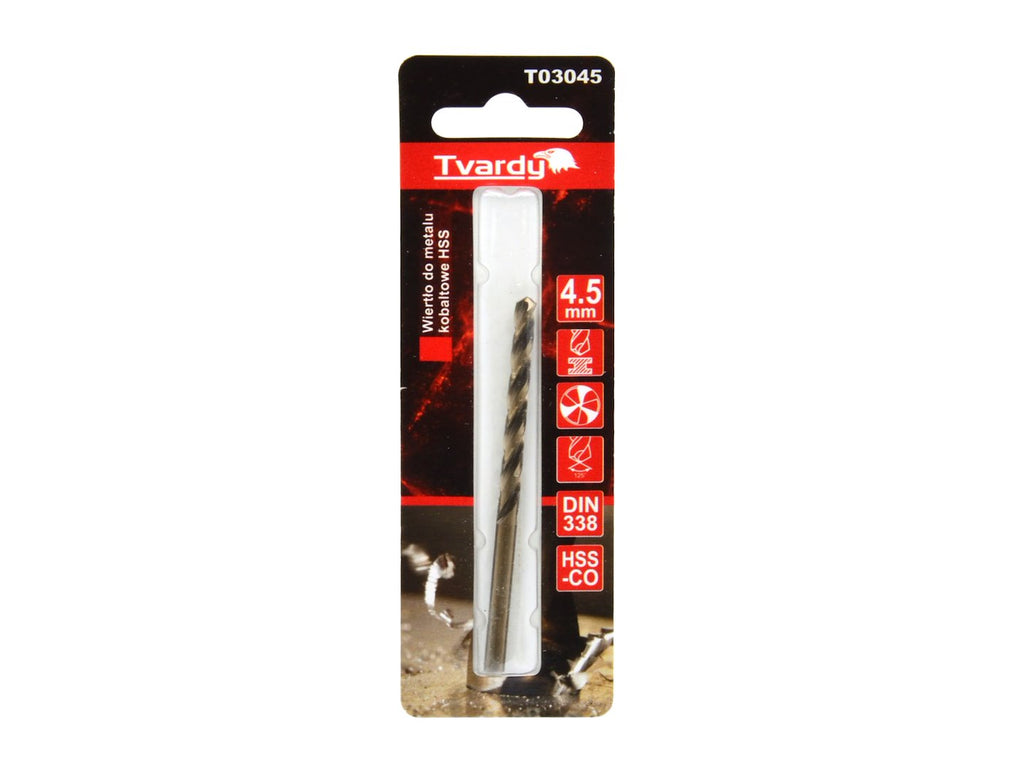 HSS Cobalt drill M35 3flutes sharp 4,5 mm