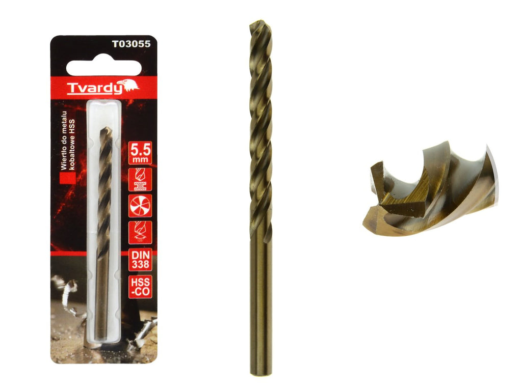 HSS Cobalt drill M35 3flutes sharp  5,5 mm