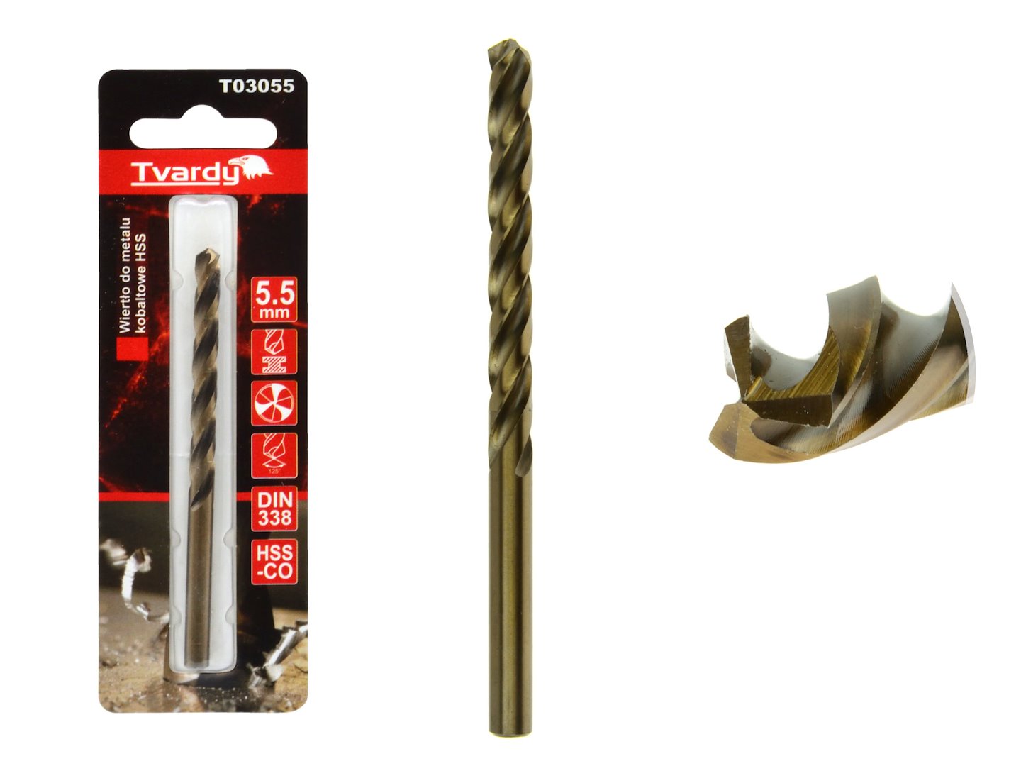 HSS Cobalt drill M35 3flutes sharp  5,5 mm