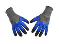Blue polyester liner foam latex coated with finger double dipped s.10 – Pack of 12