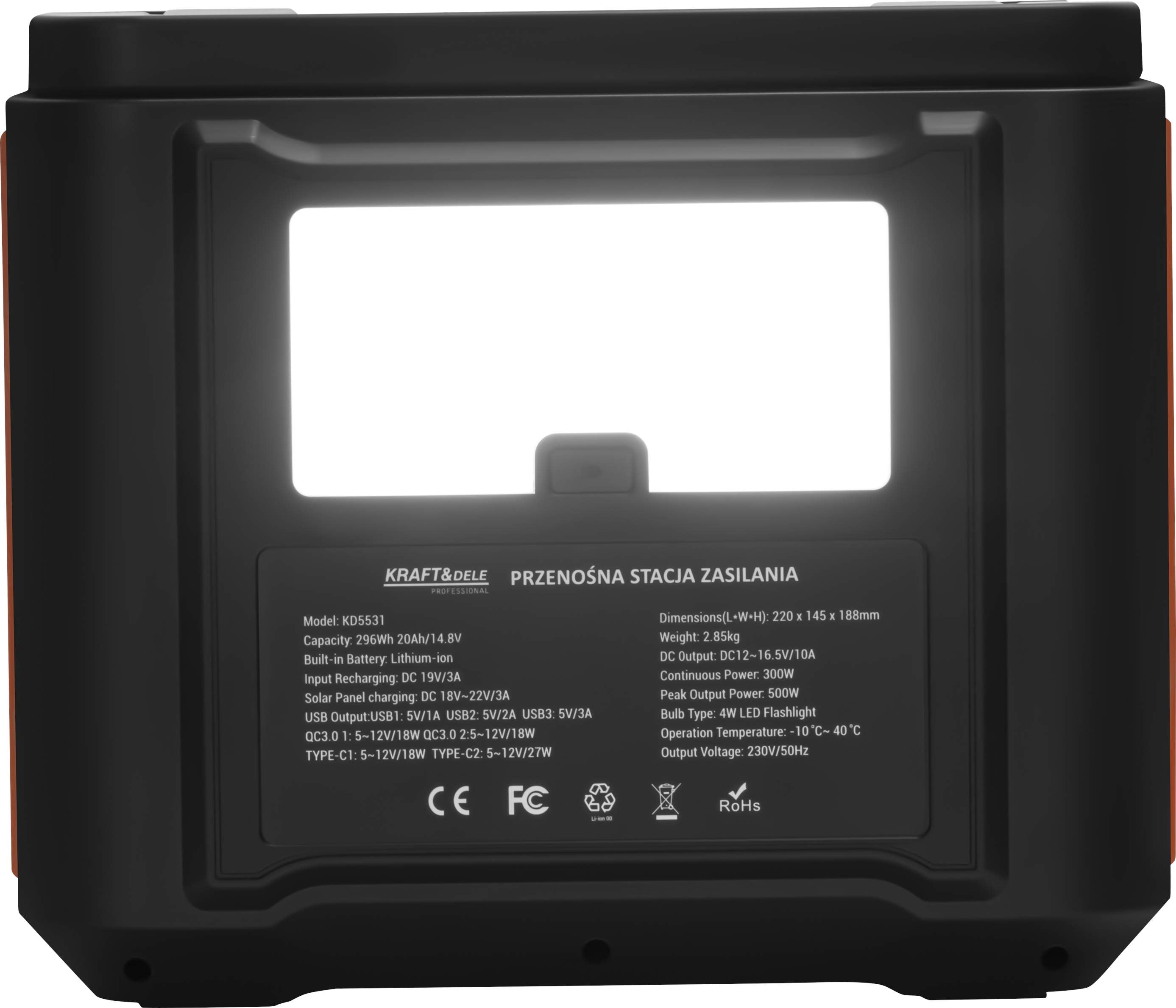 Portable power station 296Wh 20Ah / 14.8V KD5531