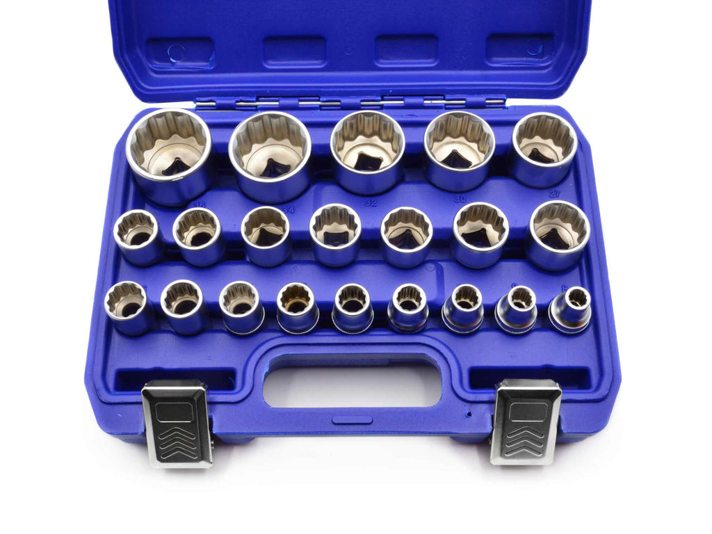21 pcs 12-pt Socket Set 8-36 mm CRV 50BV30