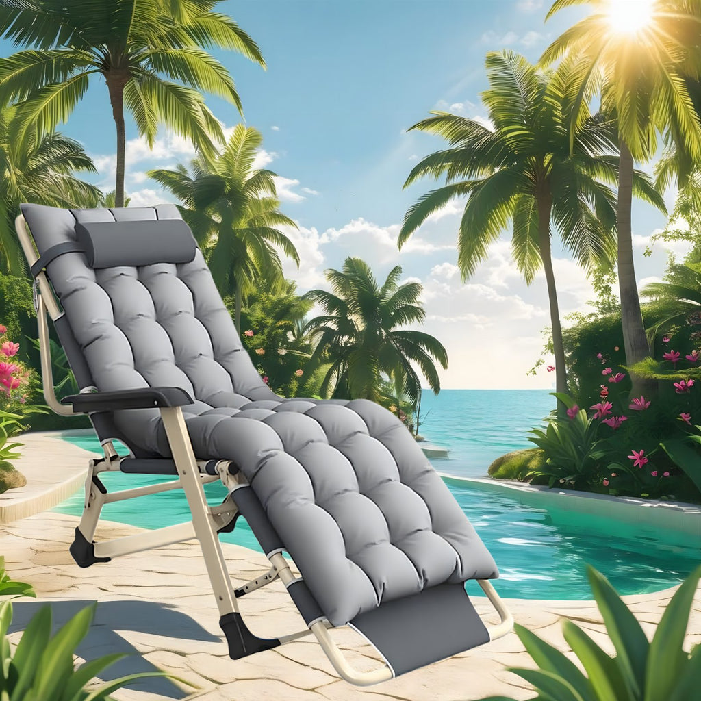 Kokkupandav aia- ja rannalamamistool padjaga 1124-GRY
