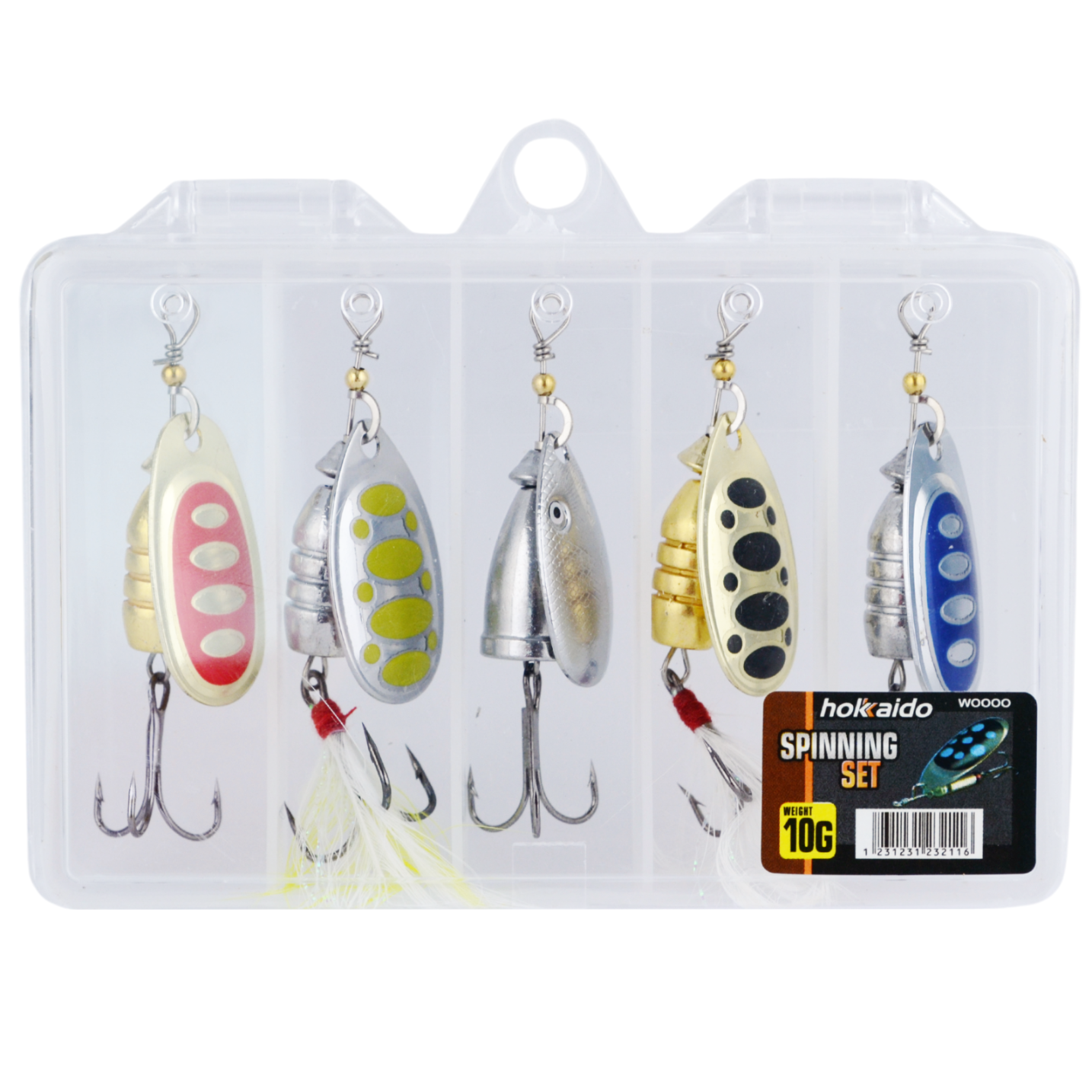 5-osaline mitmevärviline 10g Hokkaido pöörlevate lantide komplekt karbis