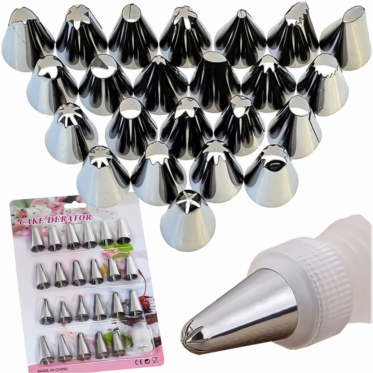 Suurte tordipritsiotsakute komplekt adapteriga 24 tk RC-K-623