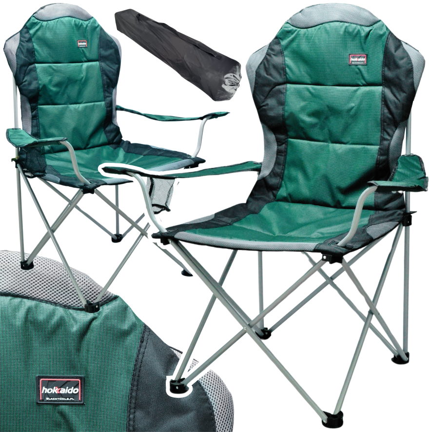 Hokkaido suur kokkupandav kalastustool seljatoe ja kattega