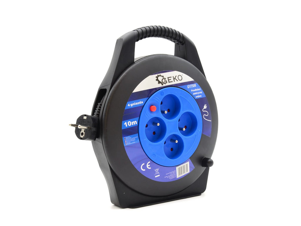 Electric cord on reel — 4 sockets, 10 m