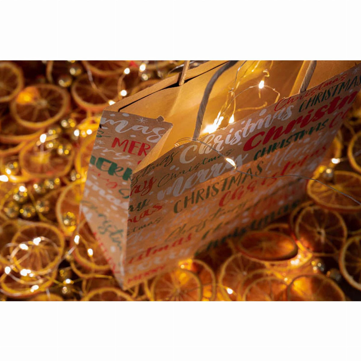 Beige Merry Christmas Gift Bags 25 pcs