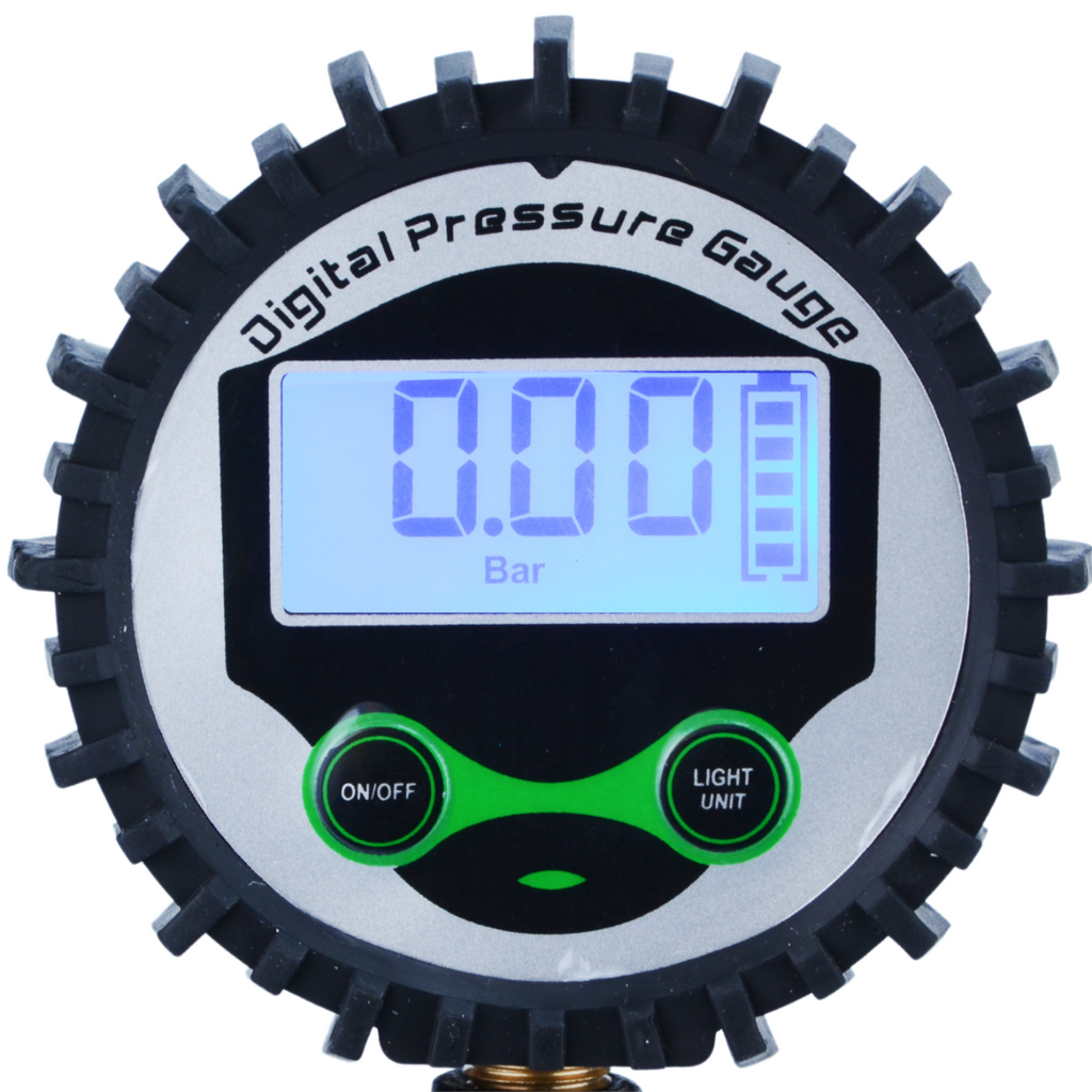 Digitaalne rehvipump 1/4" 0-15 baari voolik 45 cm Black
