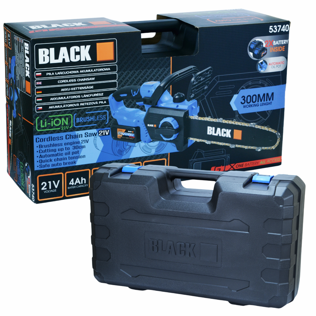 Juhtmeta puidulõikekettasaag 2 x 21V 4Ah 30cm Black