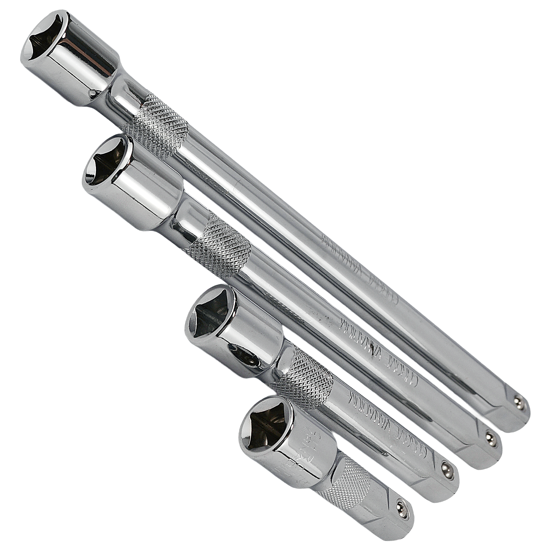 Complete Set of 4 Extensions 1/2" 250mm, 200mm, 125mm, 75mm CRV Black