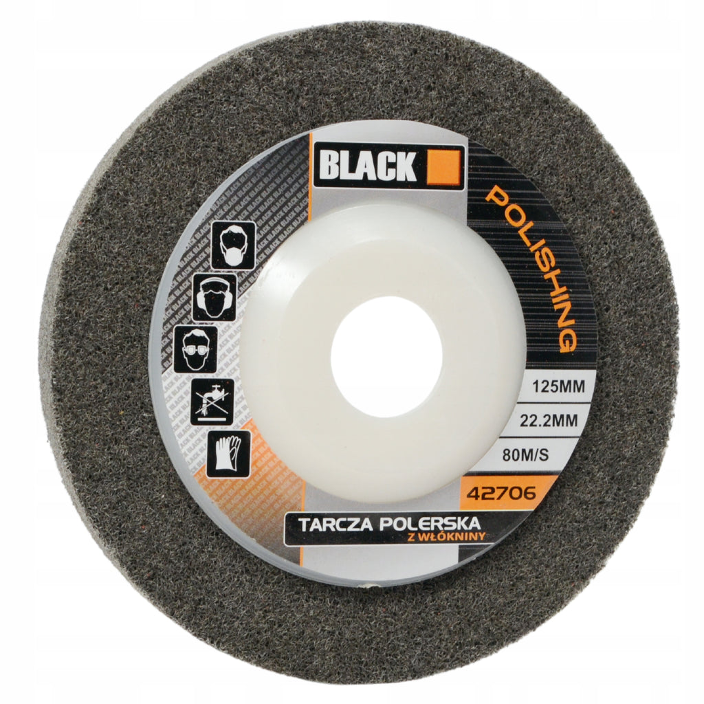 Premium Black 125mm Stainless Steel Nylon Polishing Pad