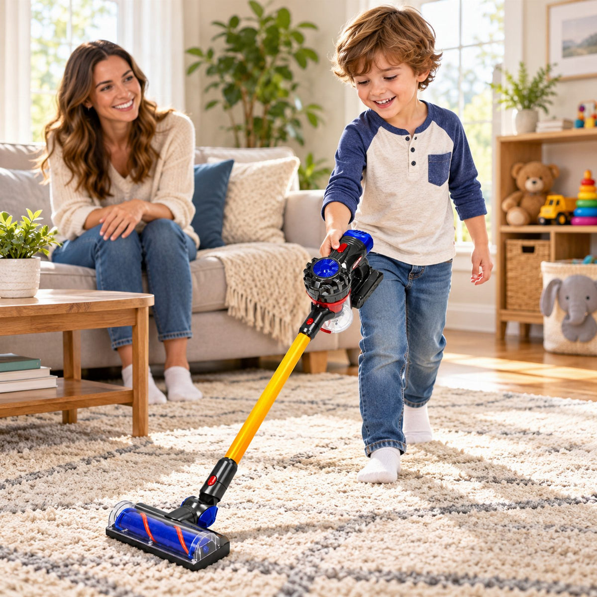 Children's Toy Vacuum Cleaner with Interchangeable Nozzles and Balls