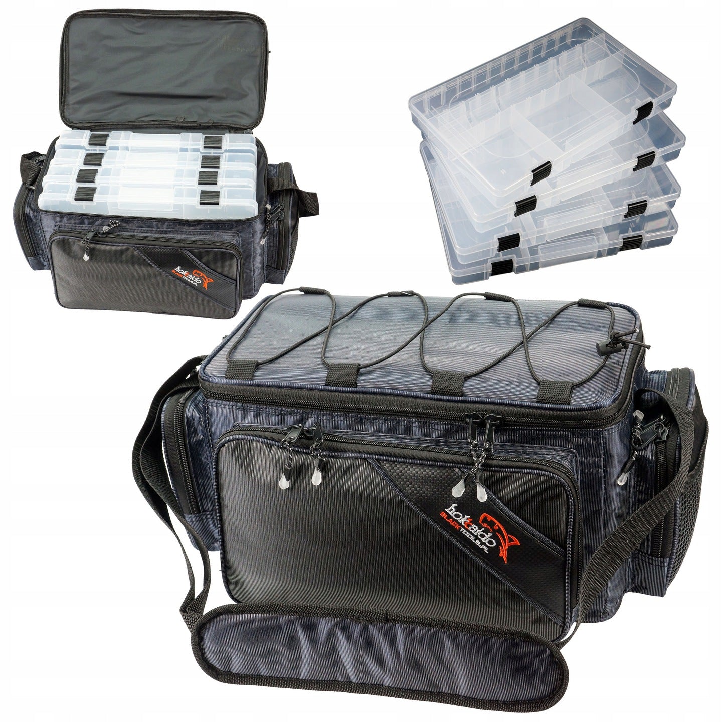 Hokkado Fishing Bag with 4 Boxes 38/22/24-4