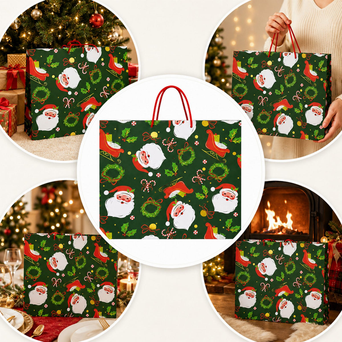 Christmas Gift Bag for Santa Presents under the Tree