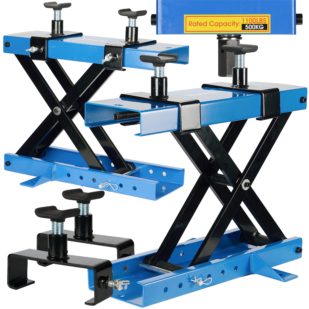 500 kg mehaaniline kruviga mootorratta tõstealus, Black