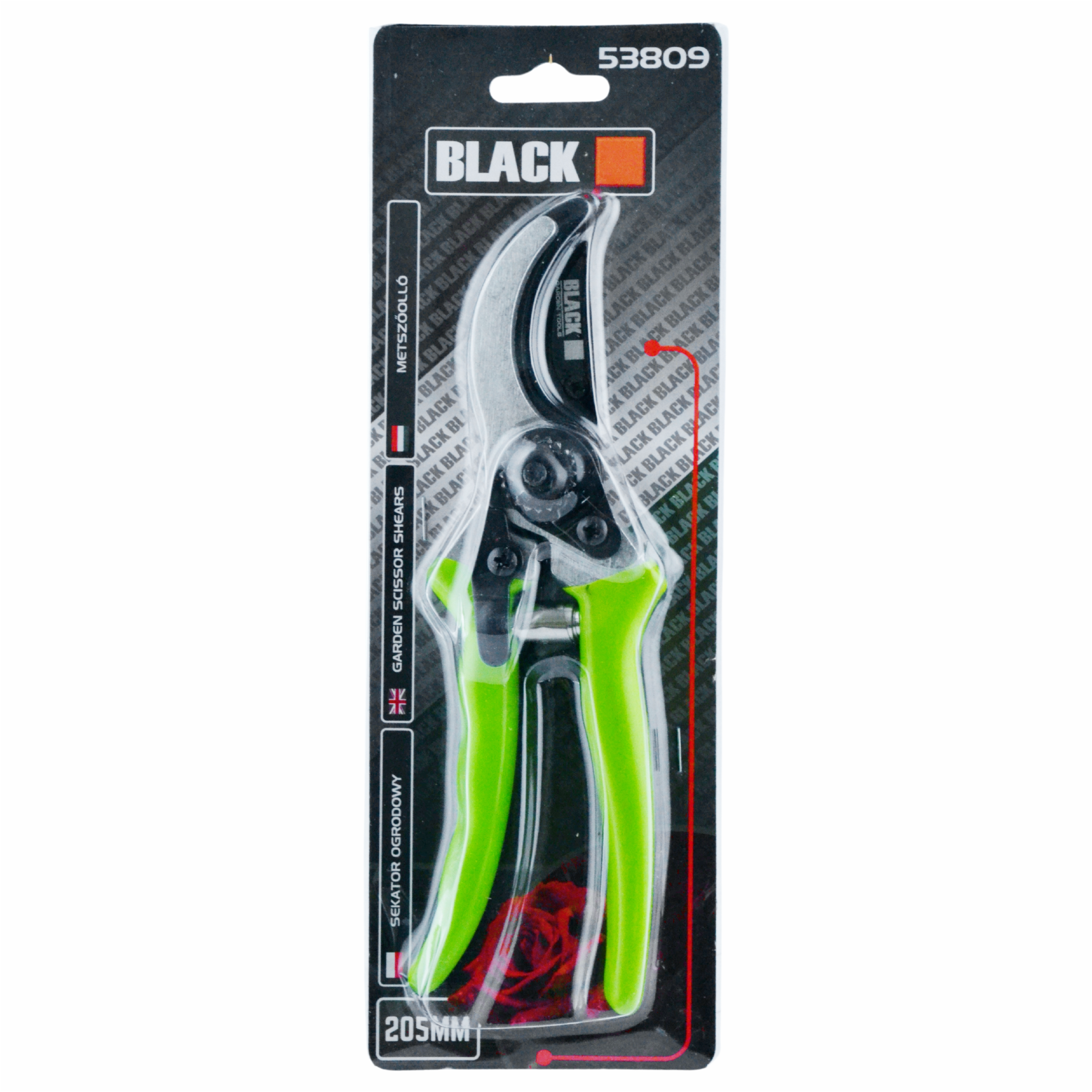 Handheld Garden Pruner 205mm Black