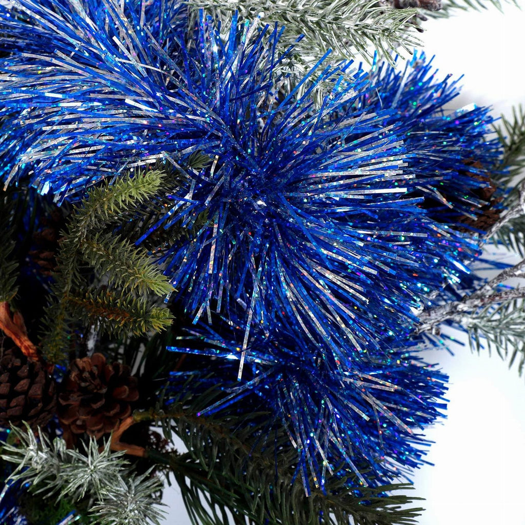 Silver and Blue Christmas Garland Chain 2m x 9cm 1 pcs