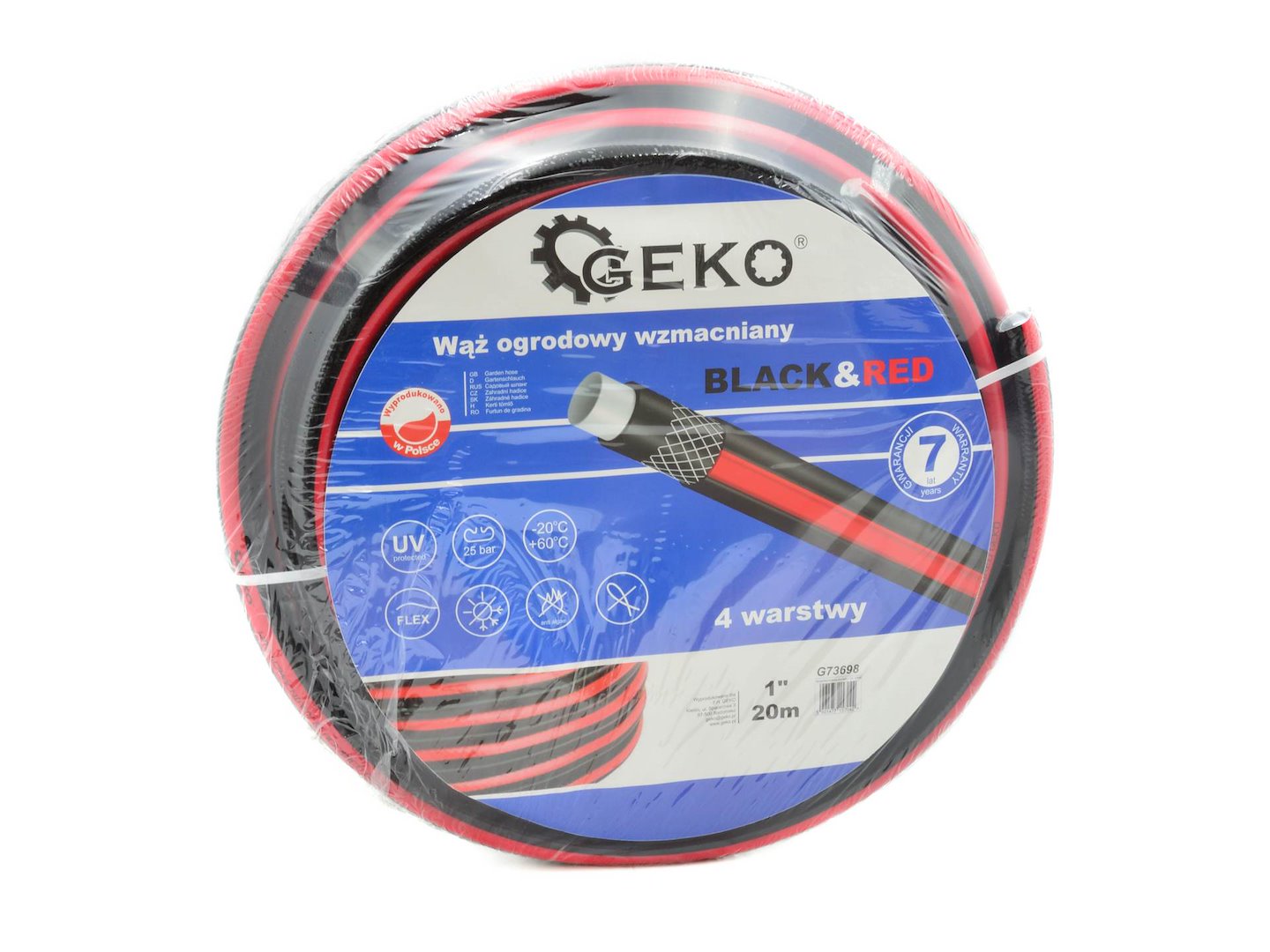 Garden hose BLACK&RED 1" 30m (strong)