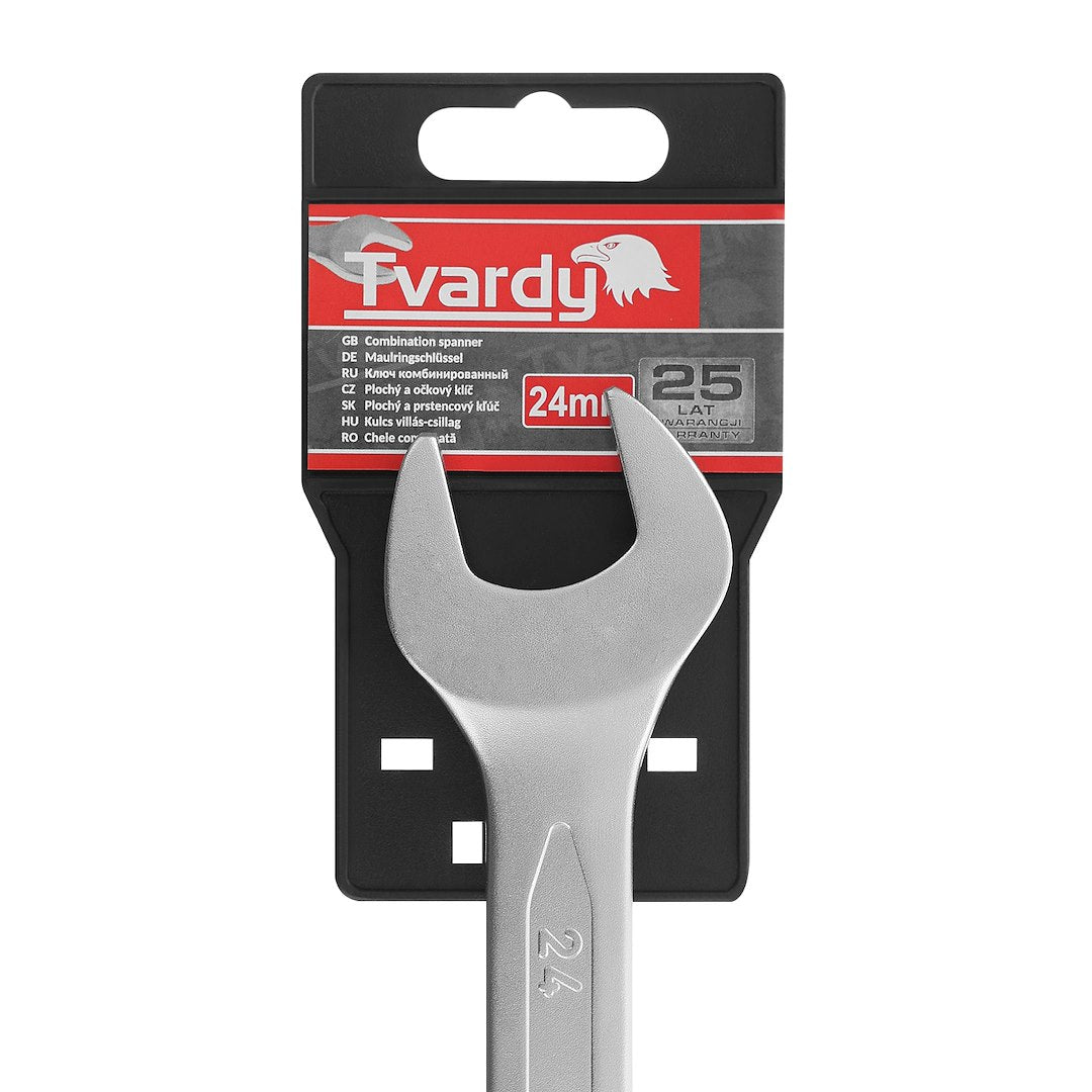Combination spanner, satin finish, CRV, cold-stamped, 26 mm