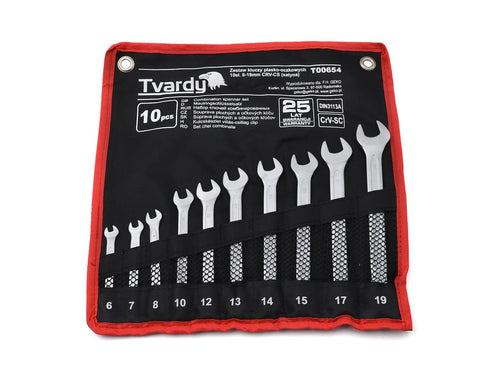 10 pcs Combination spanner set 6-19mm, satin, CRV, cold-stamped