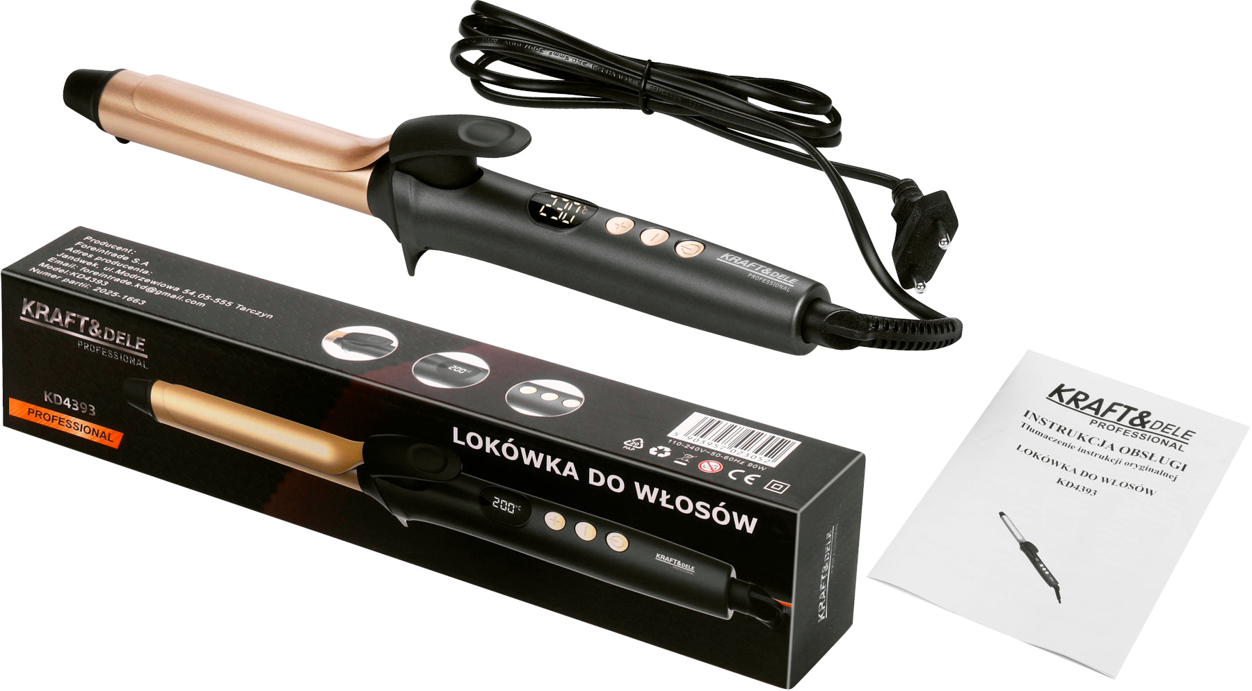 90W Hair Straightener and Curler KD4393