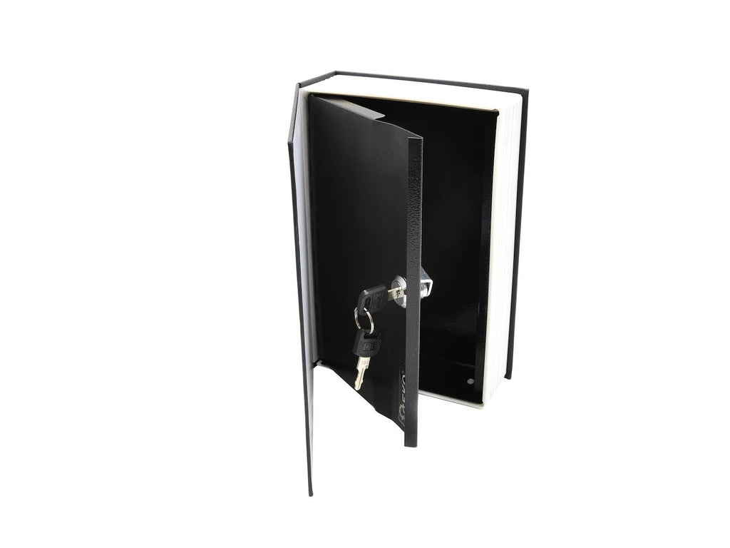 Metal book-style cash box 240 x 155 x 55 mm with key
