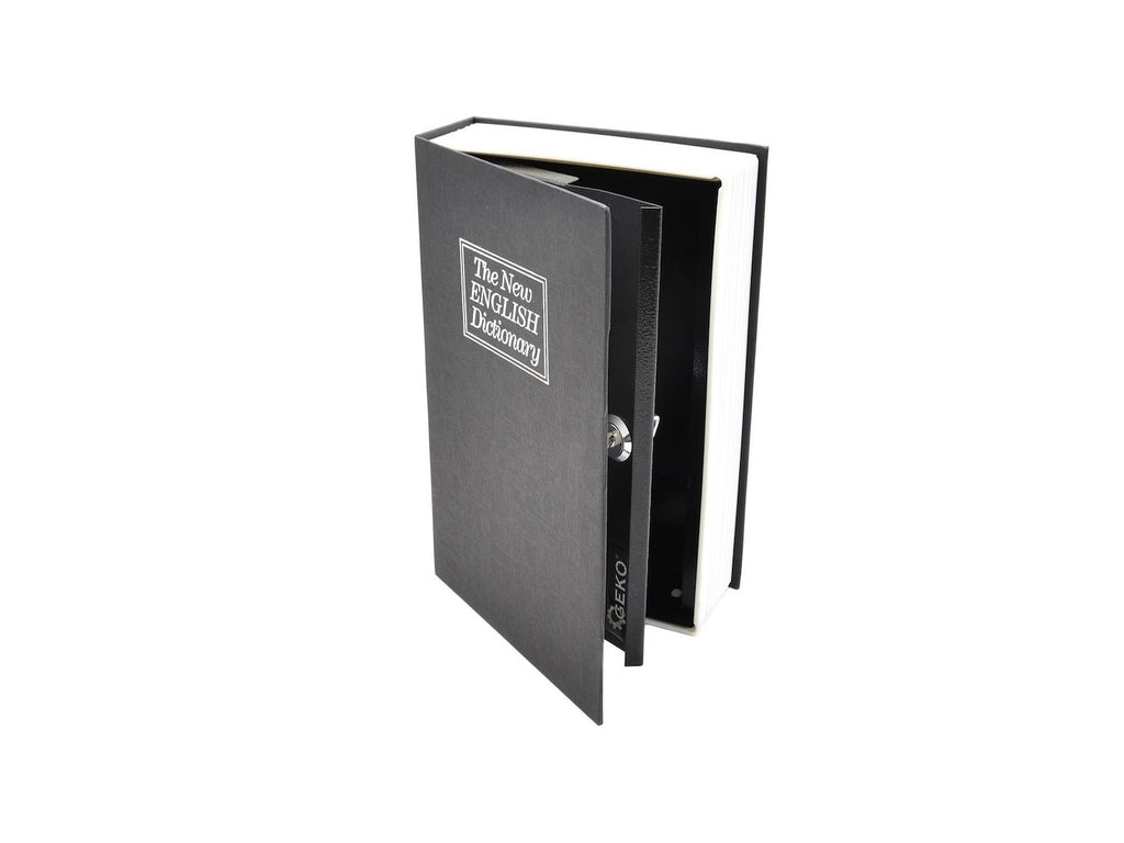 Metal book-style cash box 240 x 155 x 55 mm with key