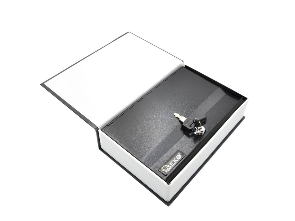 Metal book-style cash box 240 x 155 x 55 mm with key