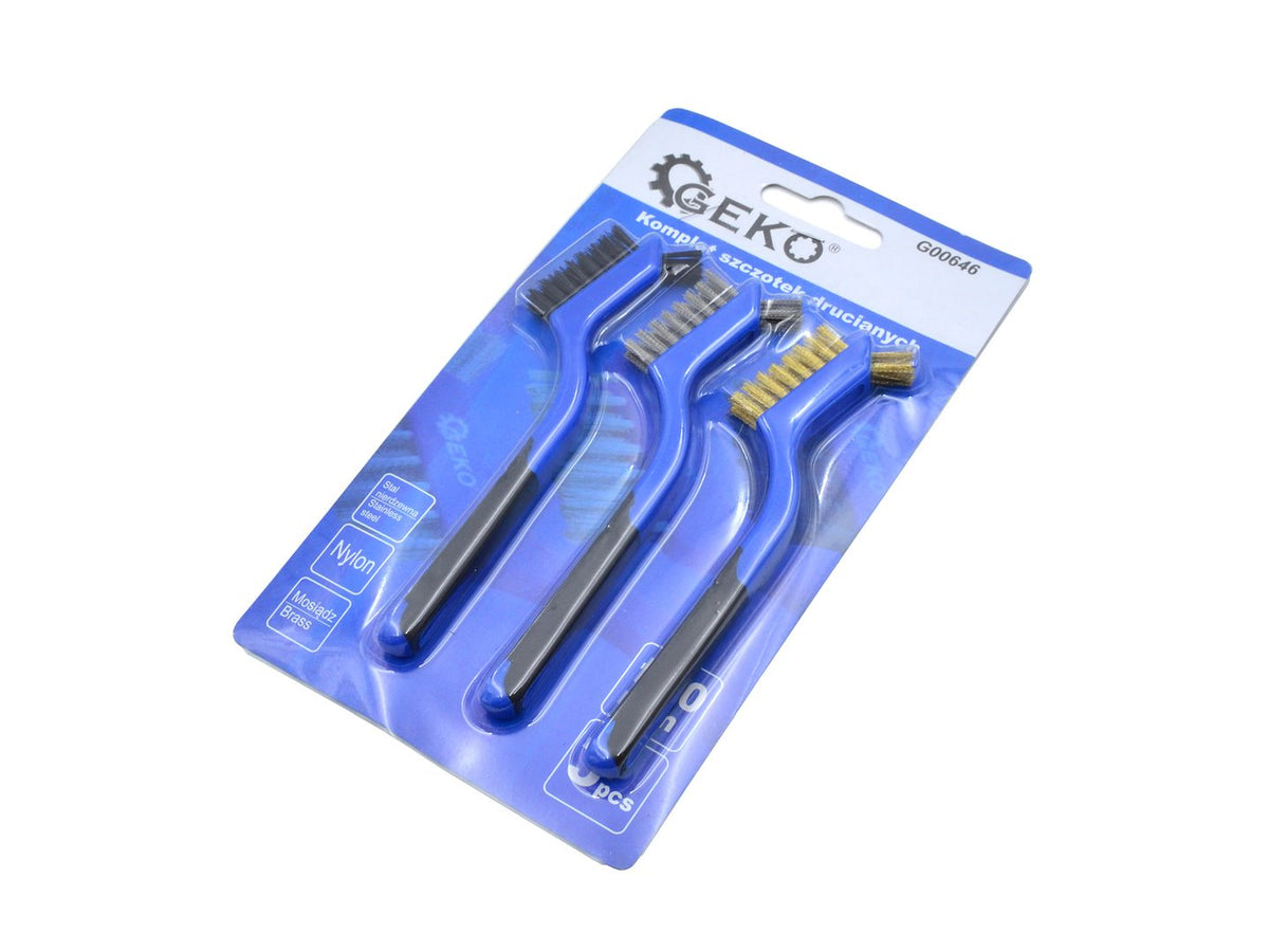 3 pcs Mini Wire Brush Set 180 mm GEKO