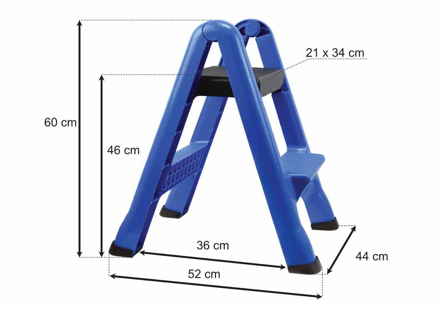 Household Two-step Small Folding Plastic Step Ladder 150kg 60cm
