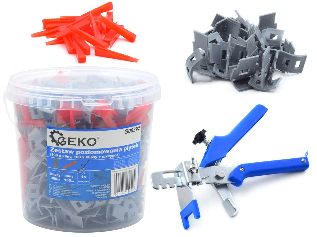 Tile Leveling System Tools (300 x Clips, 100 x Wedges, 1 x Pliers)