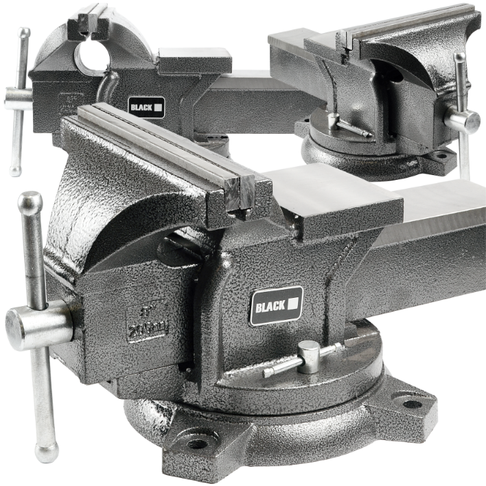 150mm Swivel Bench Vise with 360° Anvil, 10kg, Black Solid