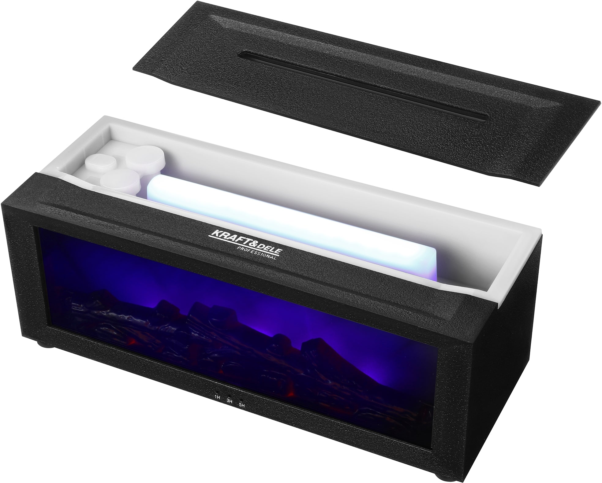 Air humidifier ionizer with LED fireplace effect KD4355
