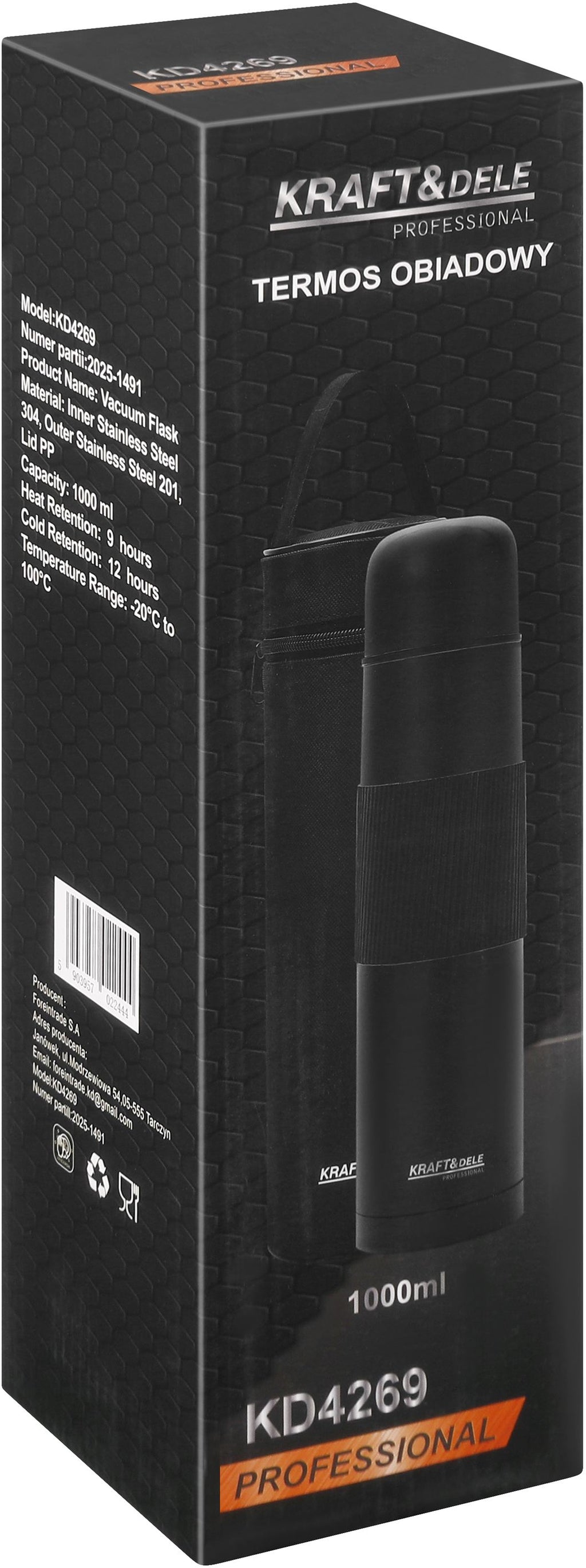 1L lunch thermos + cover KD4269
