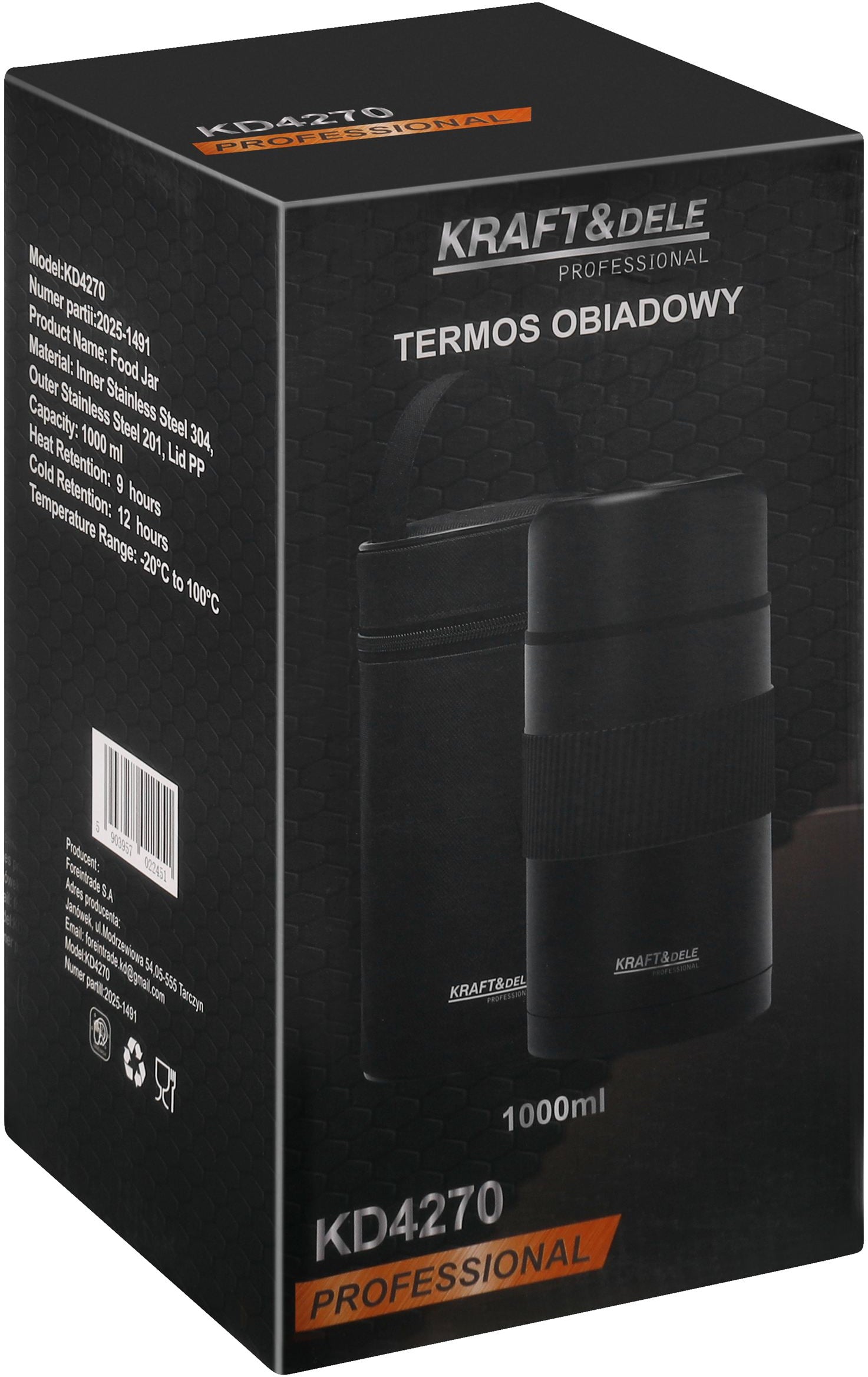 1L lunch thermos + cover KD4270