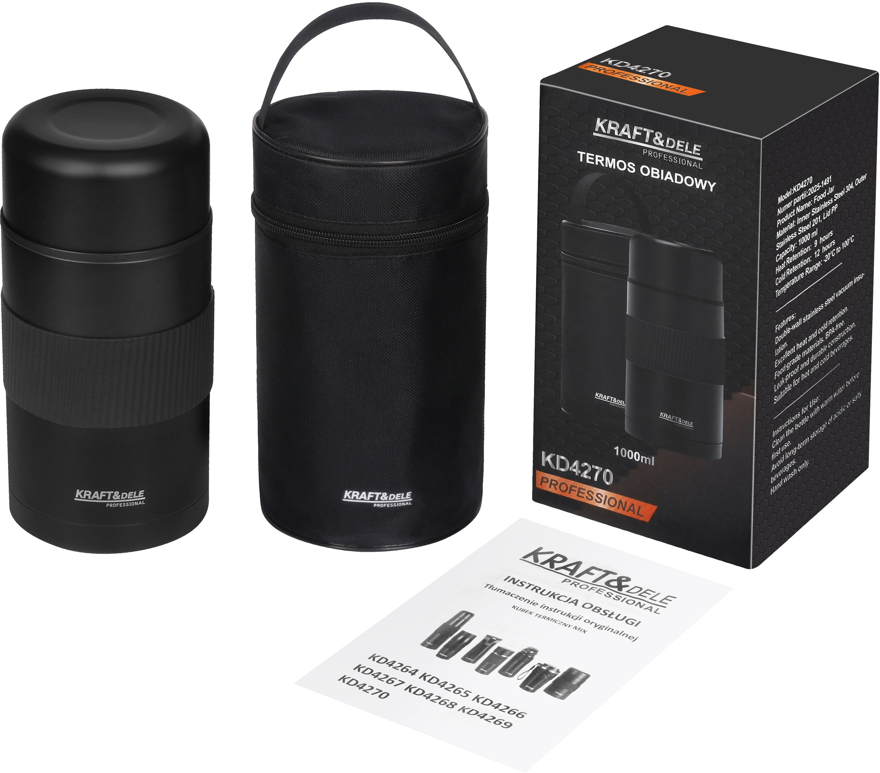 1L lunch thermos + cover KD4270