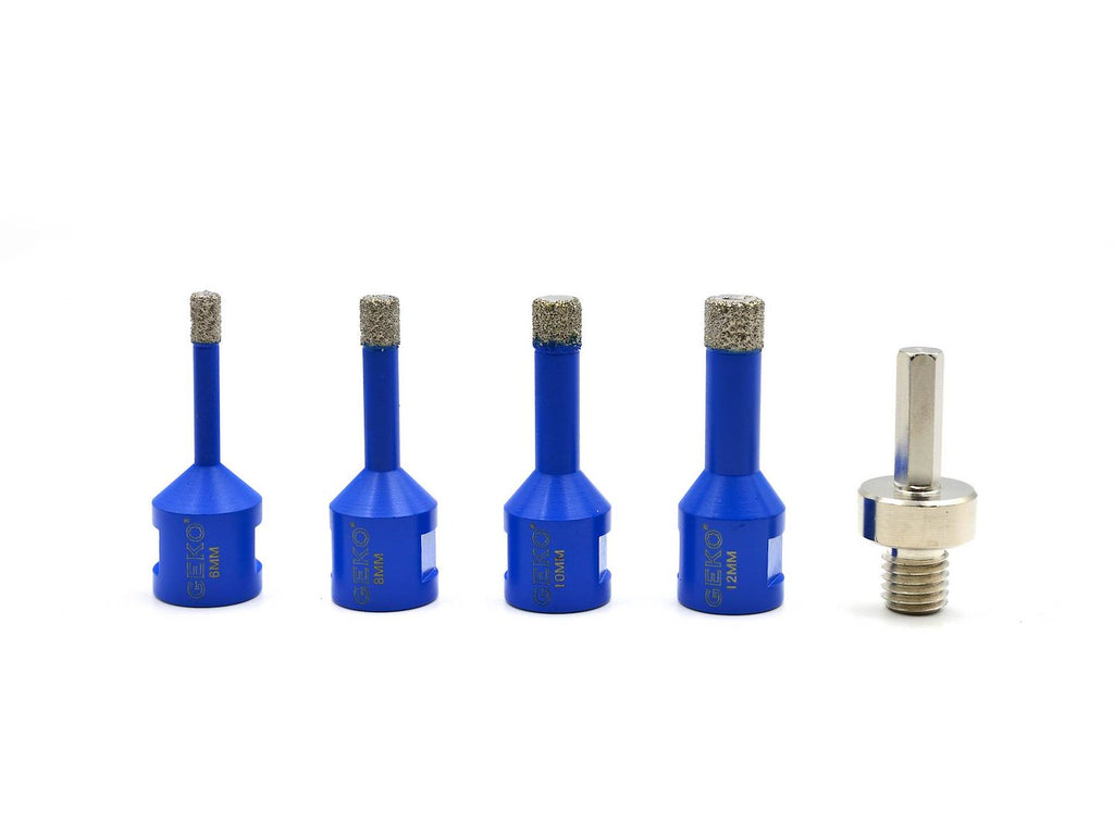 Set of diamond tile hole saws, 5 pcs, 6-12 mm