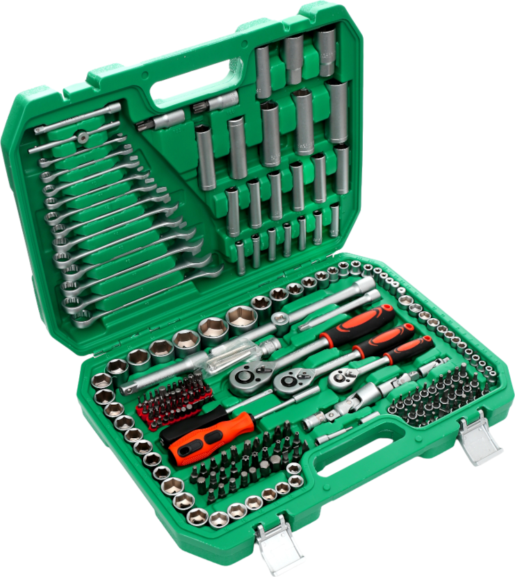 Large Socket and Open-End Wrench Set KD307 216pcs. Case