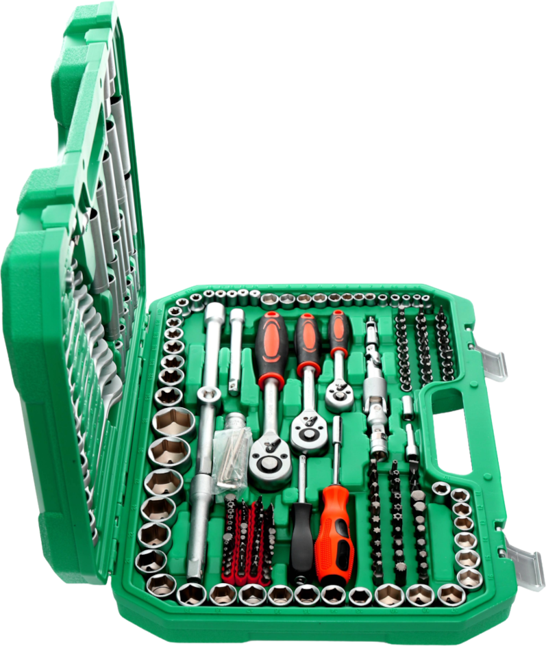 Large Socket and Open-End Wrench Set KD307 216pcs. Case